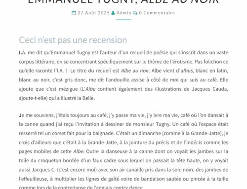 Albe au Noir sur lelittéraire.com