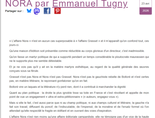 L&rsquo; « affaire Nora » vue par Tugny