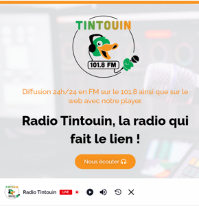 page d'accueil de la radio